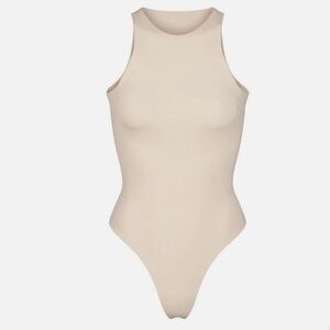 Skims Seamless Sculpt High Neck Thong Bodysuit Sand
